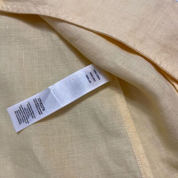 Chico’s Linen Yellow Jacket Size 1 US Small - Picture 7 of 9